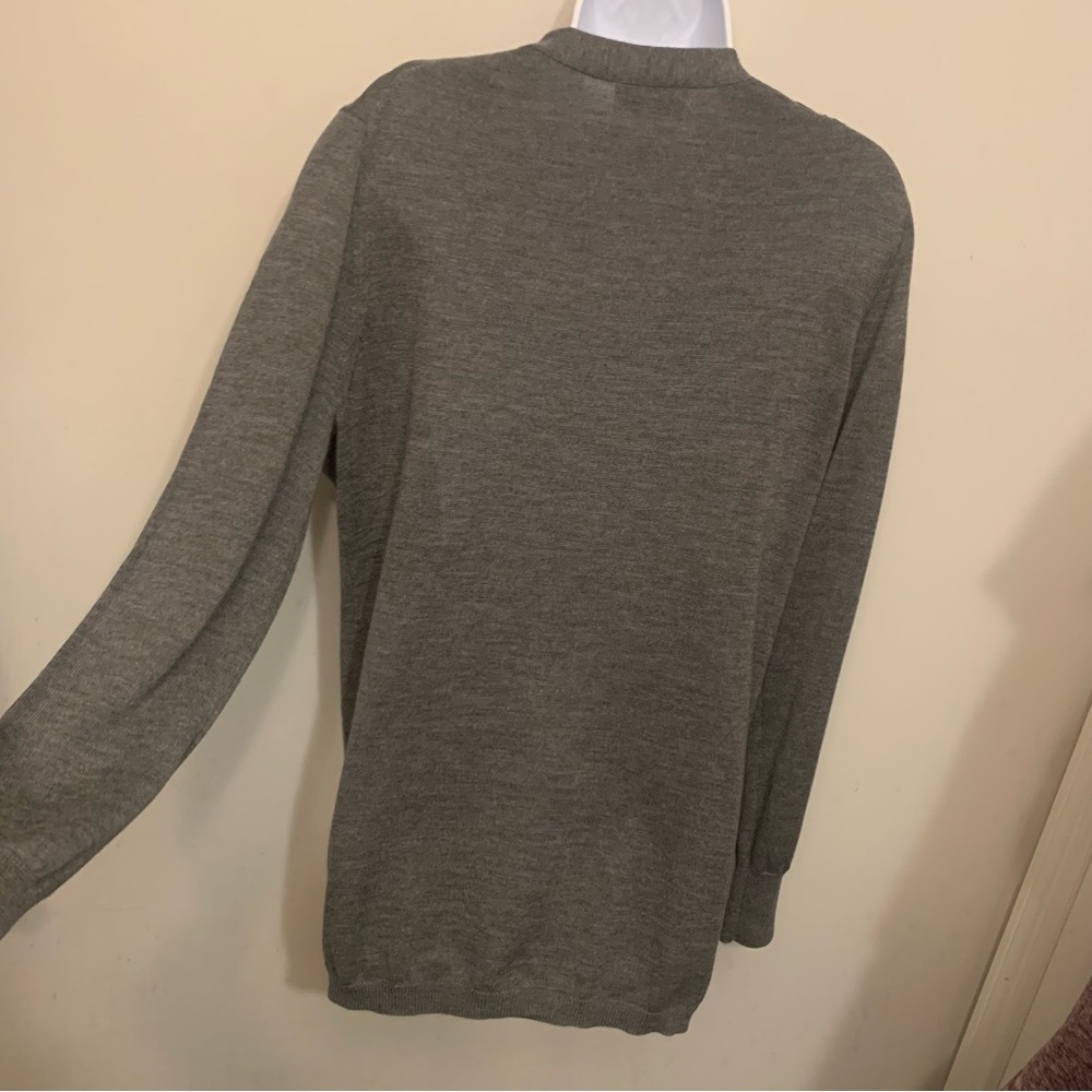 NWOT Loft Stunning Gray Cardigan with Jeweled Bow Accent Sz XL - Picture 6 of 16